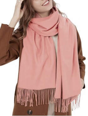 Premium Cashmere Feeling Solid Color Scarf W/ Tassels